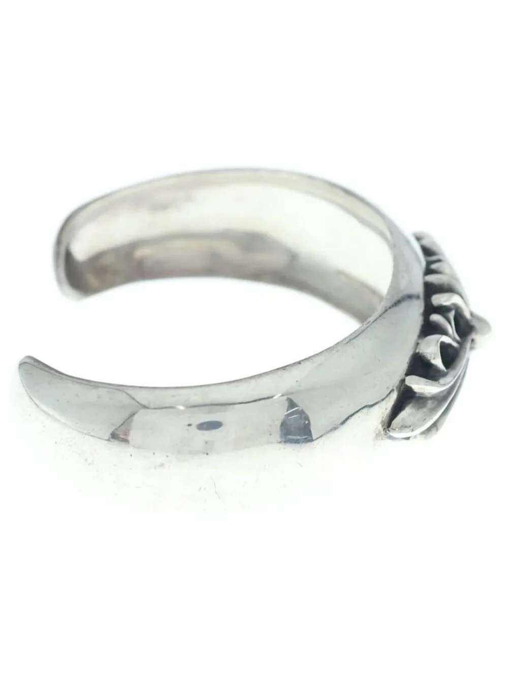 Chrome Hearts Floral Cross Cuff Bangle Bracelet Silver